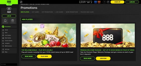 888 Casino Bonusları