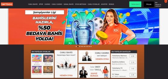 Betboo Casino'nun resmi web sitesi