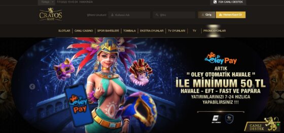 Cratosslot Casino'nun resmi web sitesi