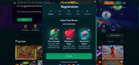 Goodwin Casino girişi