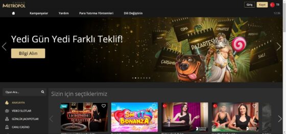 Casino Metropol'nun resmi web sitesi