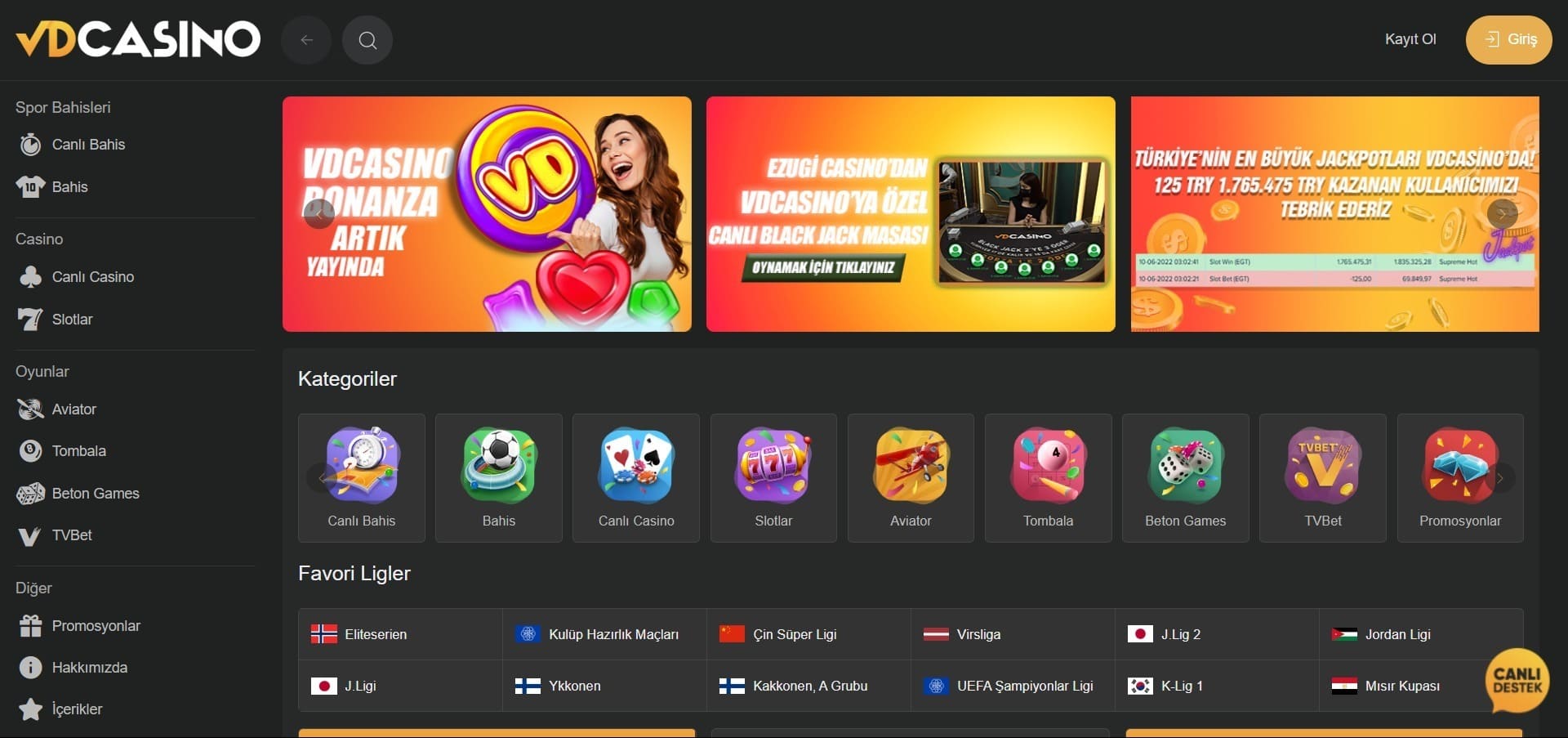 vd casino Site Uygulamasının Özellikleri